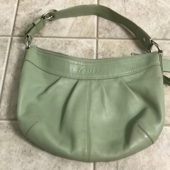 Coach Handbags - Coach mint green leather hobo purse handbag tote